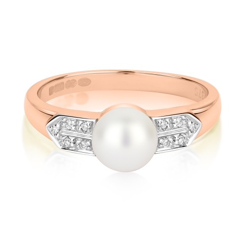 Pave Setting Round Rose Gold Lab Grown Diamond Engagement Rings