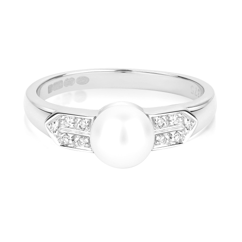 Pave Setting Round Lab Grown Diamond Side Stone Engagement Rings
