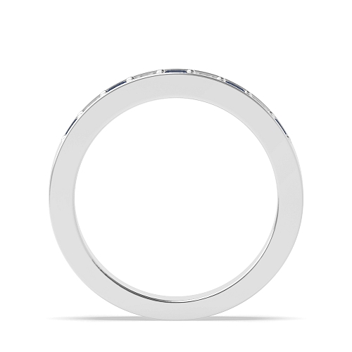 Pave Setting Round Gemstone with diamond Blue Sapphire Engagement Rings