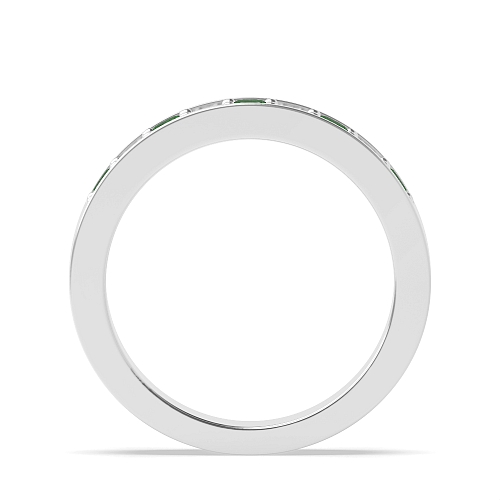 Pave Setting Round Gemstone with diamond Eternity Engagement Rings