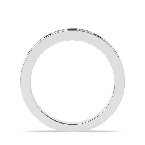 Pave Setting Round Gemstone with diamond Ruby Engagement Rings