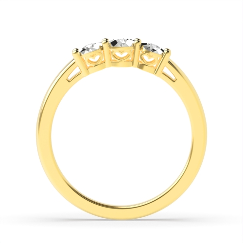 4 Prong Round Yellow Gold Illusion delicate Engagement Rings