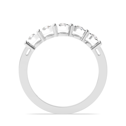 4 Prong Round Five stone shared prongs Moissanite Diamond Rings
