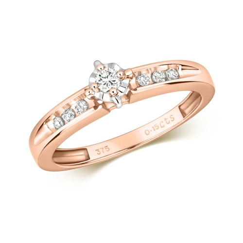 4 Prong Round Rose Gold Regal Engagement Rings
