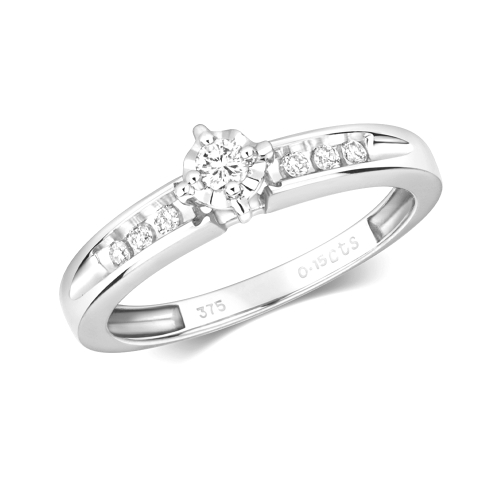 4 Prong Round Regal Side Stone Engagement Rings