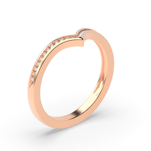 Channel Setting Round Rose Gold Wishbone petit Eternity Wedding Rings & Bands