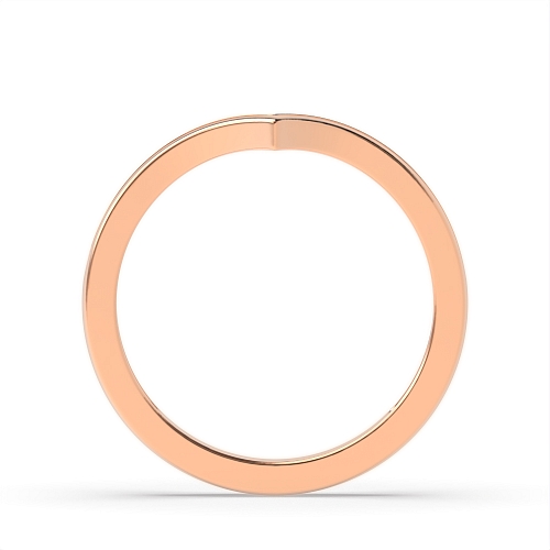 Channel Setting Round Rose Gold Wishbone petit Eternity Wedding Rings & Bands