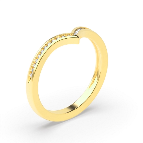 Channel Setting Round Yellow Gold Wishbone petit Eternity Wedding Rings & Bands