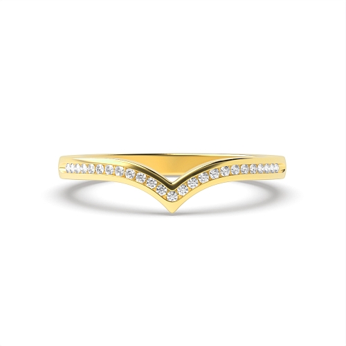 Channel Setting Round Yellow Gold Wishbone petit Eternity Wedding Rings & Bands