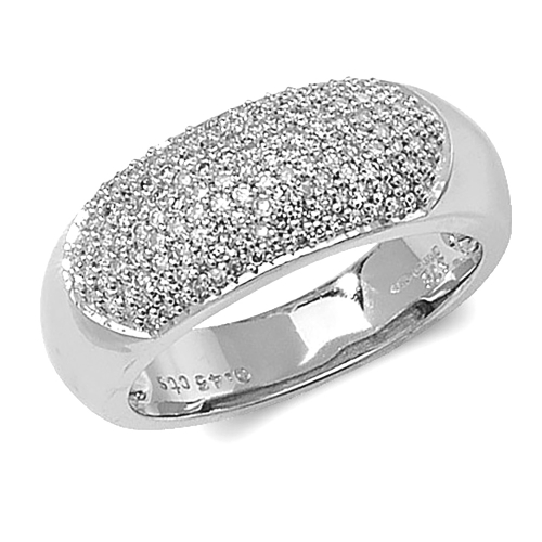Pave Setting Round Topaz curb Diamond Rings