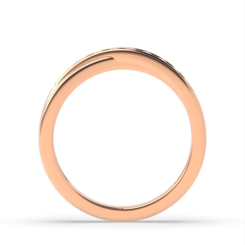 Channel Setting Round Rose Gold Crossover Eternity Wedding Rings & Bands