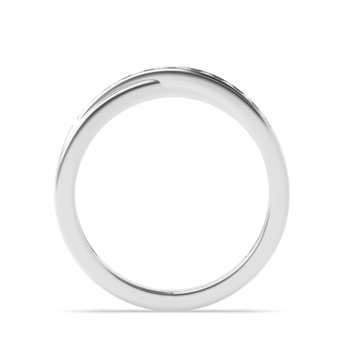 Channel Setting Round Crossover Eternity Wedding Rings & Bands
