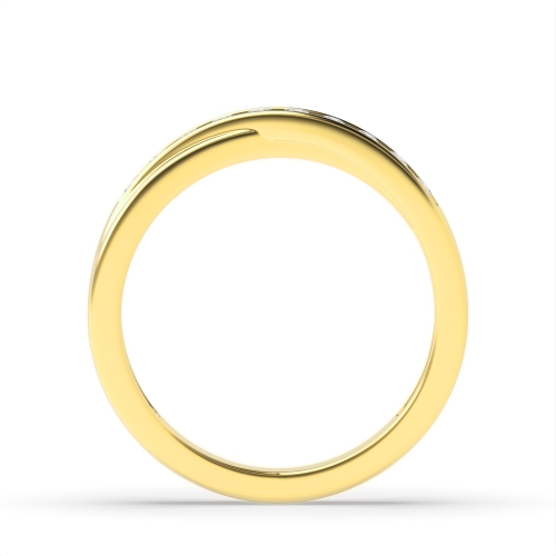 Channel Setting Round Yellow Gold Crossover Eternity Wedding Rings & Bands