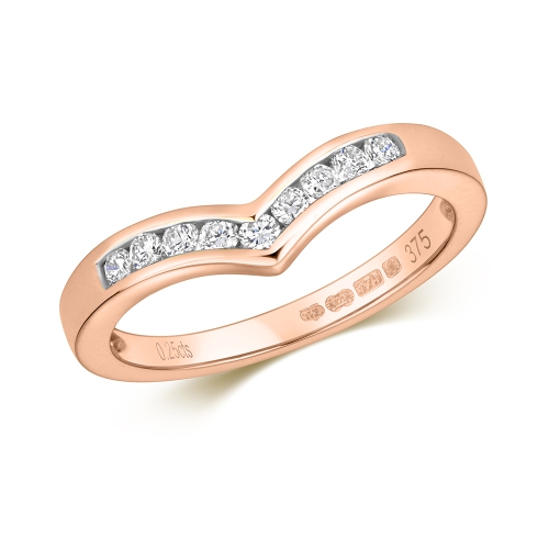Channel Setting Round Rose Gold Dainty Eternity Engagement Rings