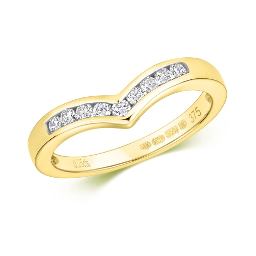 Channel Setting Round Yellow Gold Dainty Eternity Engagement Rings