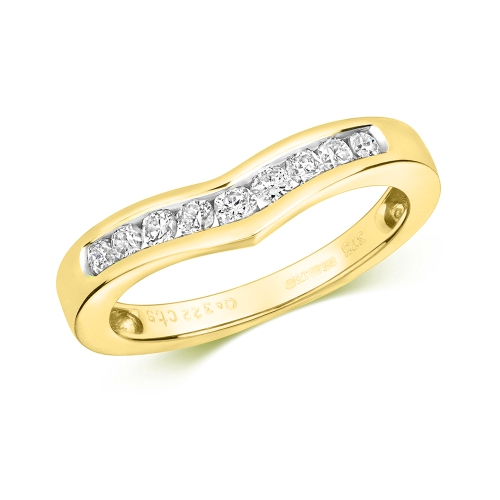 Channel Setting Round Yellow Gold Wishbone sale Eternity Engagement Rings