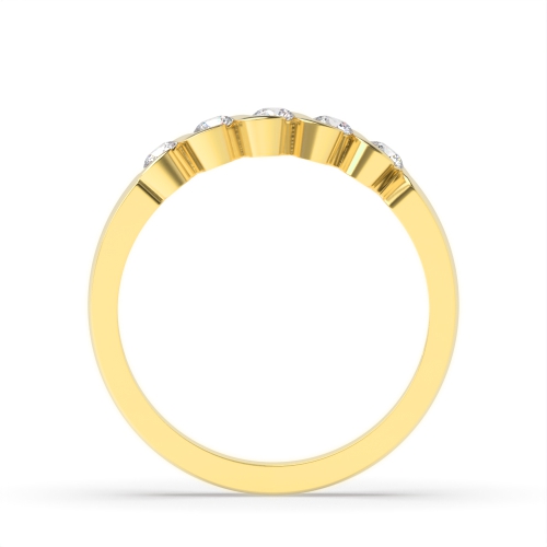 Channel Setting Round Yellow Gold Five Stone Diamond Ring