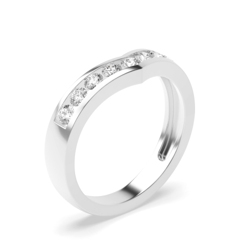 Channel Setting Round Wishbone Wedding Rings & Bands