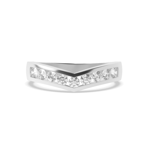 Channel Setting Round Wishbone Wedding Rings & Bands