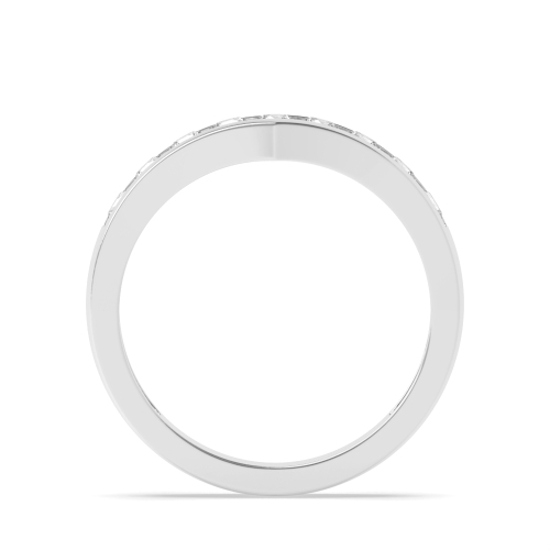 Channel Setting Round Wishbone Wedding Rings & Bands