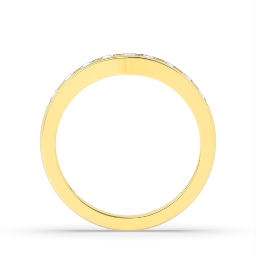 Channel Setting Round Yellow Gold Five Stone Diamond Ring