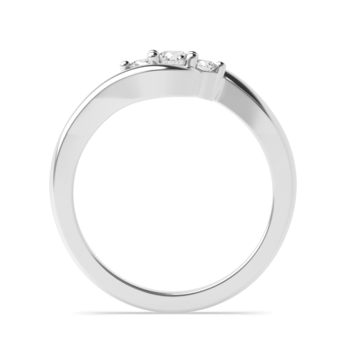 4 Prong Round Platinum Twisted delicate Trilogy Engagement Rings