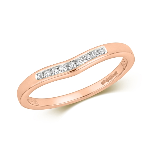 Channel Setting Round Rose Gold Opal Eternity Engagement Rings