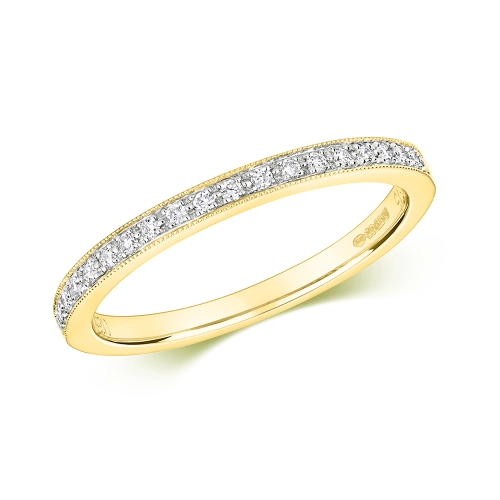       pave setting half eternity round diamond ring