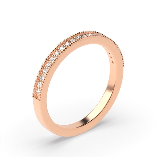 Pave Setting Round Rose Gold Eternal Diamond Rings