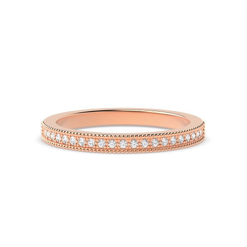 Pave Setting Round Rose Gold Eternal Diamond Rings