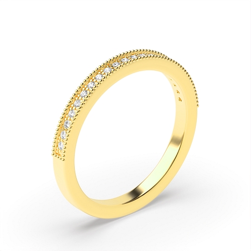 Pave Setting Round Yellow Gold Eternal Diamond Rings
