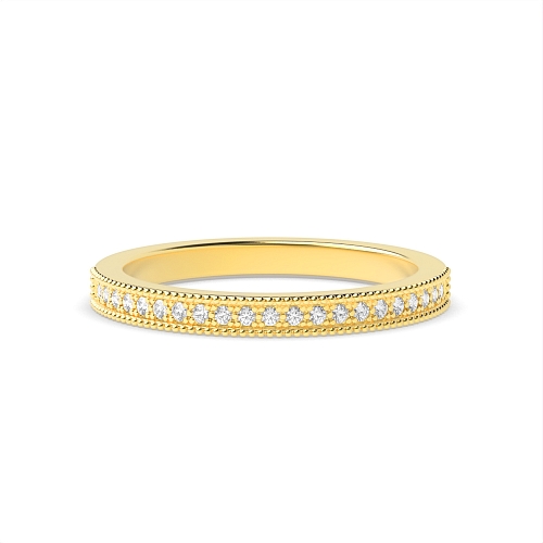 Pave Setting Round Yellow Gold Eternal Diamond Rings