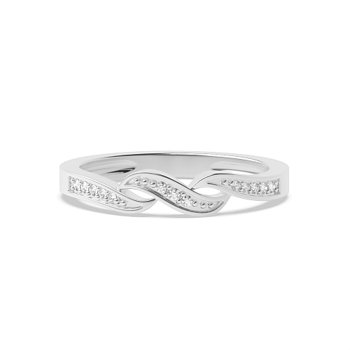Pave Setting Round Platinum Unqiue Engagement Rings