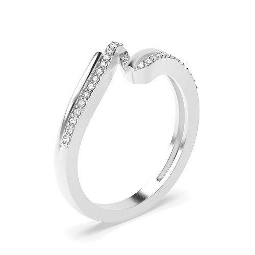 Pave Setting Round Fancy wave Naturally Mined Eternity Diamond Rings