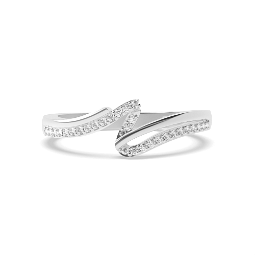 Pave Setting Round Fancy wave Naturally Mined Eternity Diamond Rings