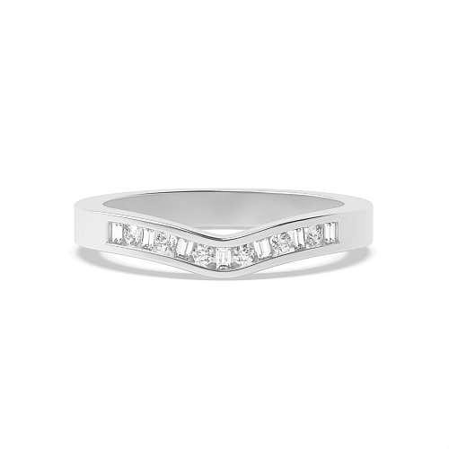 Channel Setting Round Wishbone baguette and Half Eternity Diamond Rings