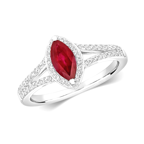 4 Prong Marquise Supreme Ruby Engagement Rings