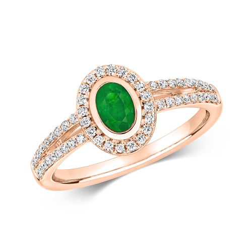 Bezel Setting Oval Rose Gold Luxe Engagement Rings