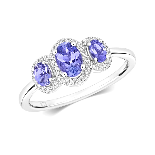 4 prong setting oval shape 3 color stone ring