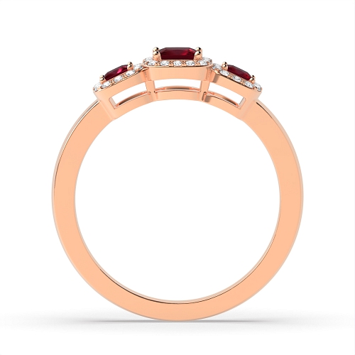 4 Prong Princess Rose Gold Spectrum Engagement Rings
