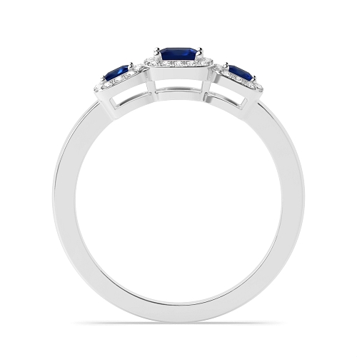 4 Prong Princess Spectrum Blue Sapphire Engagement Rings