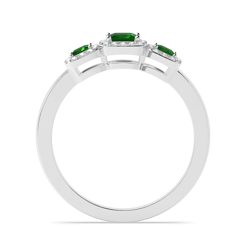 4 Prong Princess Spectrum Emerald Engagement Rings