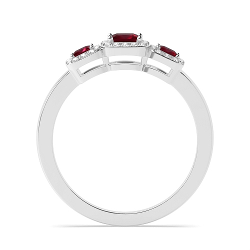 4 Prong Princess Spectrum Ruby Engagement Rings