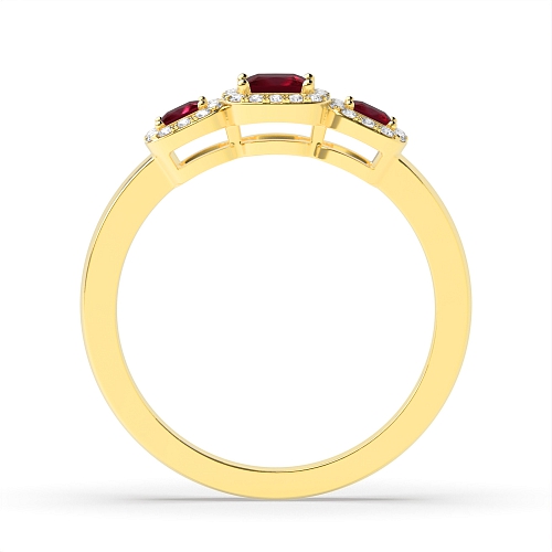 4 Prong Princess Yellow Gold Spectrum Engagement Rings