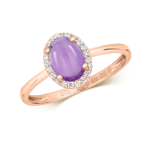 4 Prong Oval Rose Gold Delicate halo diamond and Engagement Rings