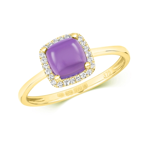 4 Prong Cushion Yellow Gold Celeste Engagement Rings