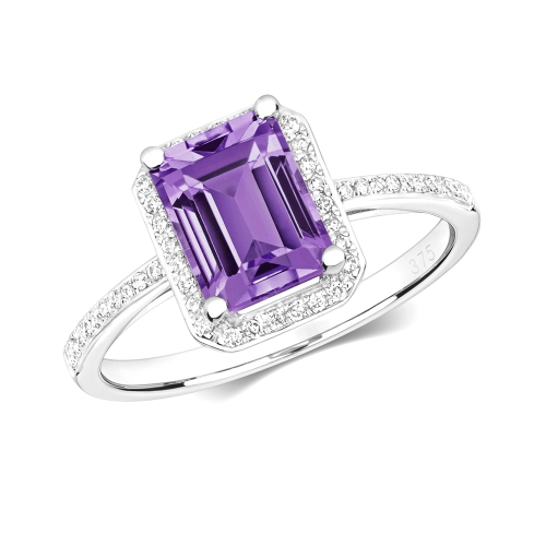4 Prong Emerald Platinum Gemstone Engagement Rings