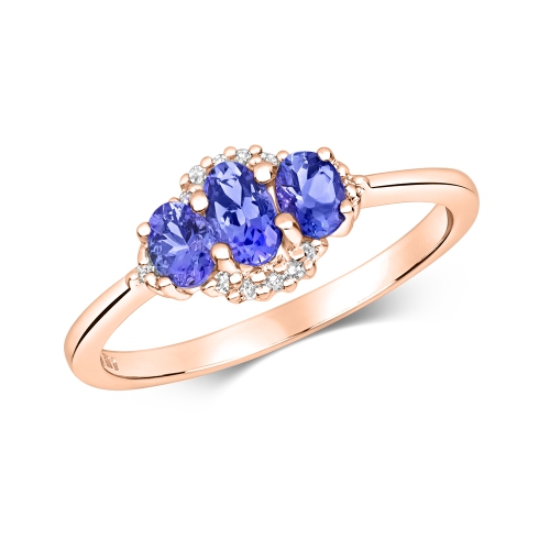4 Prong Oval Rose Gold Blossom Lab Grown Diamond Engagement Rings