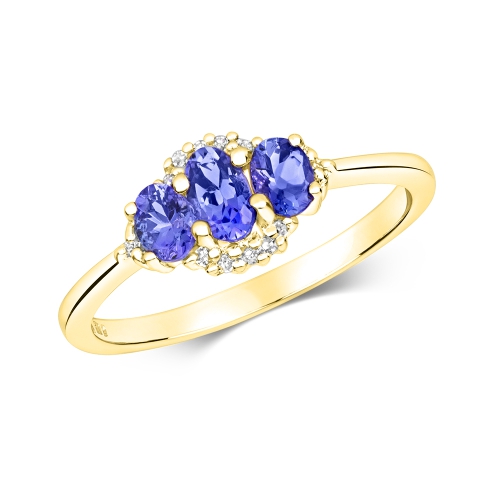 4 Prong Oval Yellow Gold Blossom Lab Grown Diamond Engagement Rings