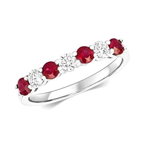 4 Prong Round Crown radiance Ruby Diamond Rings